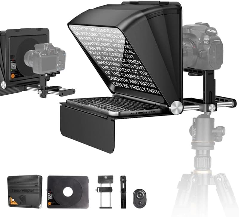 تله پرامپتر – اتوکیو (Tele Prompter) Lensgo TC7II برای دوربین حرفه‌ای