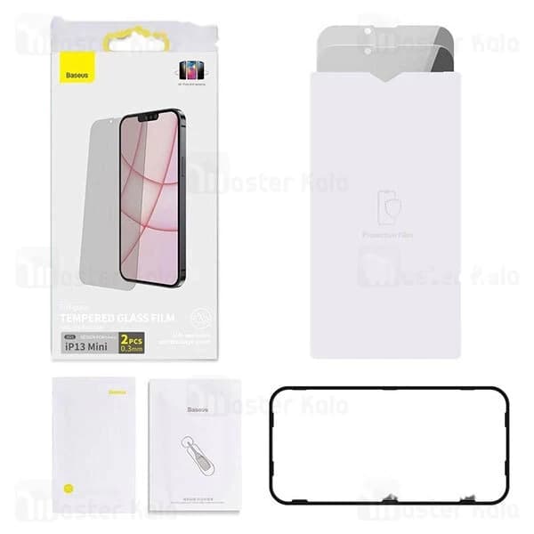 پک 2تایی گلس حریم شخصی تمام صفحه آیفون Apple iPhone 13 Mini Baseus Anti-Spy Glass Film SGBL020602 — تصویر ۲