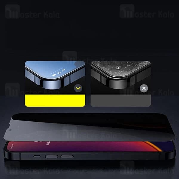 پک 2تایی گلس حریم شخصی تمام صفحه آیفون Apple iPhone 13 Mini Baseus Crack Resistant SGQP020301 — تصویر ۷
