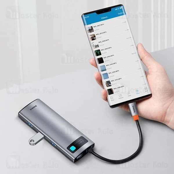 هاب 7 پورت بیسوس Baseus Metal Gleam B00030708811 توان 100 وات — تصویر ۷