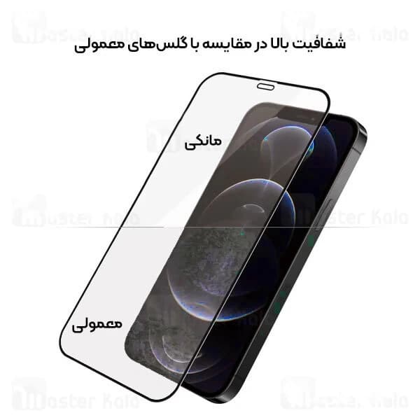 گلس تمام صفحه تمام چسب مانکی آیفون iPhone 12 Pro Max Monkey Anti Static Glass — تصویر ۳