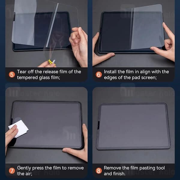 محافظ صفحه شیشه ای تمام صفحه بیسوس Apple iPad 5 2018 Baseus 0.3mm Full Tempered Glass SGBL021302 — تصویر ۷