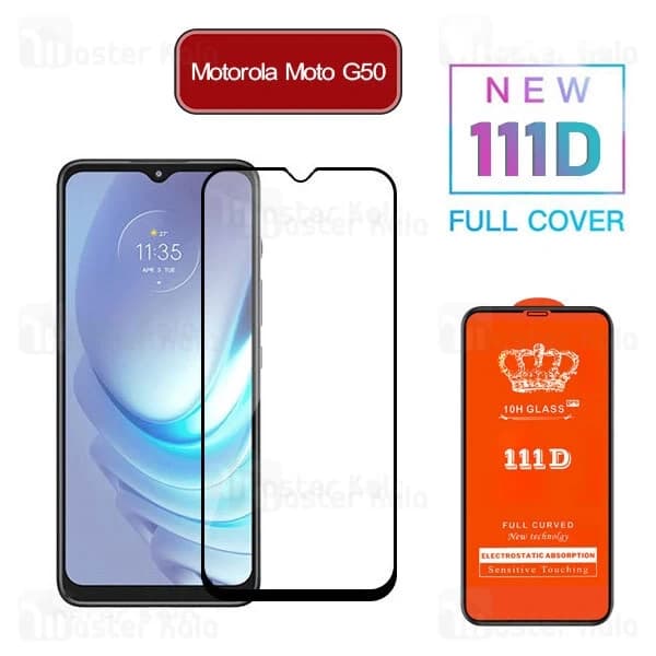 محافظ صفحه شیشه ای تمام صفحه تمام چسب موتورولا Motorola Moto G50 111D Glass