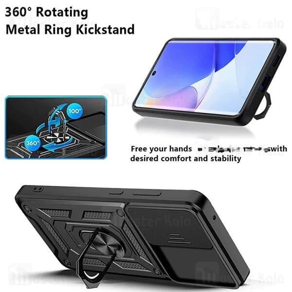 گارد محافظ ضد ضربه انگشتی هواوی Huawei Nova 9 / Honor 50 SHUNIJA Armor Case دارای محافظ دوربین — تصویر ۳