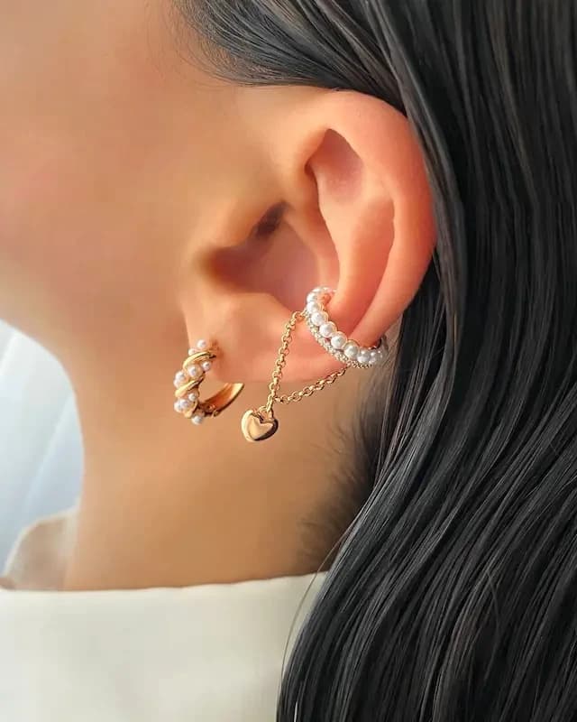 گوشواره موج مرواریدی ژوپینگ — تصویر ۵