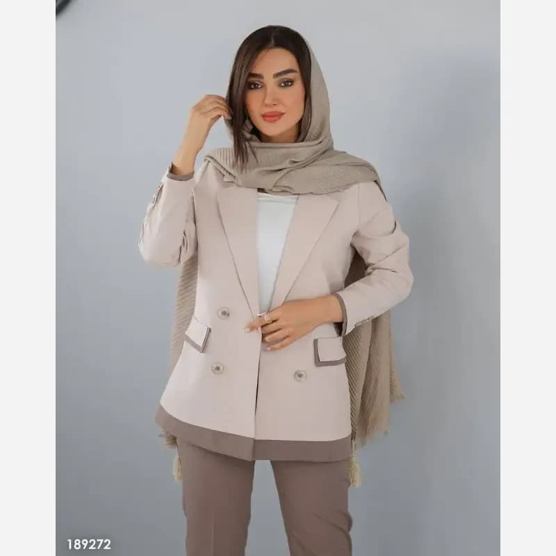 ست کت و شلوار لنین تابستانه مدل سوری رنگ نسکافهای و سبز سایزبندی — تصویر ۸