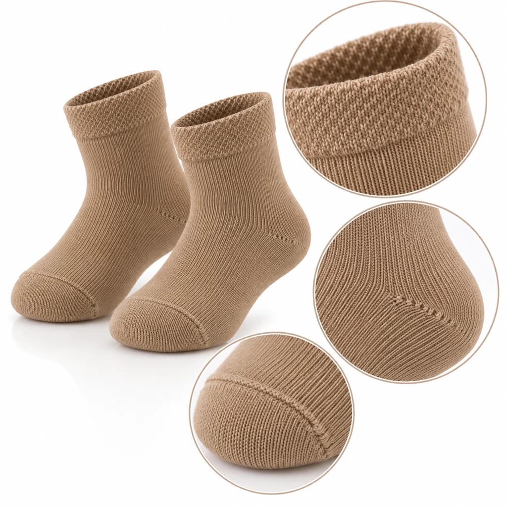 ‫جوراب نوزادی نسکافه‌ای ساده ساق‌دار پاپک Papak کد 981407/2 — تصویر ۲