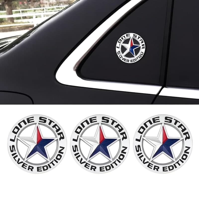 آرم فلزی Lone Star Edition Silver استیل — تصویر ۶