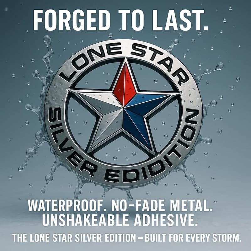آرم فلزی Lone Star Edition Silver استیل — تصویر ۴
