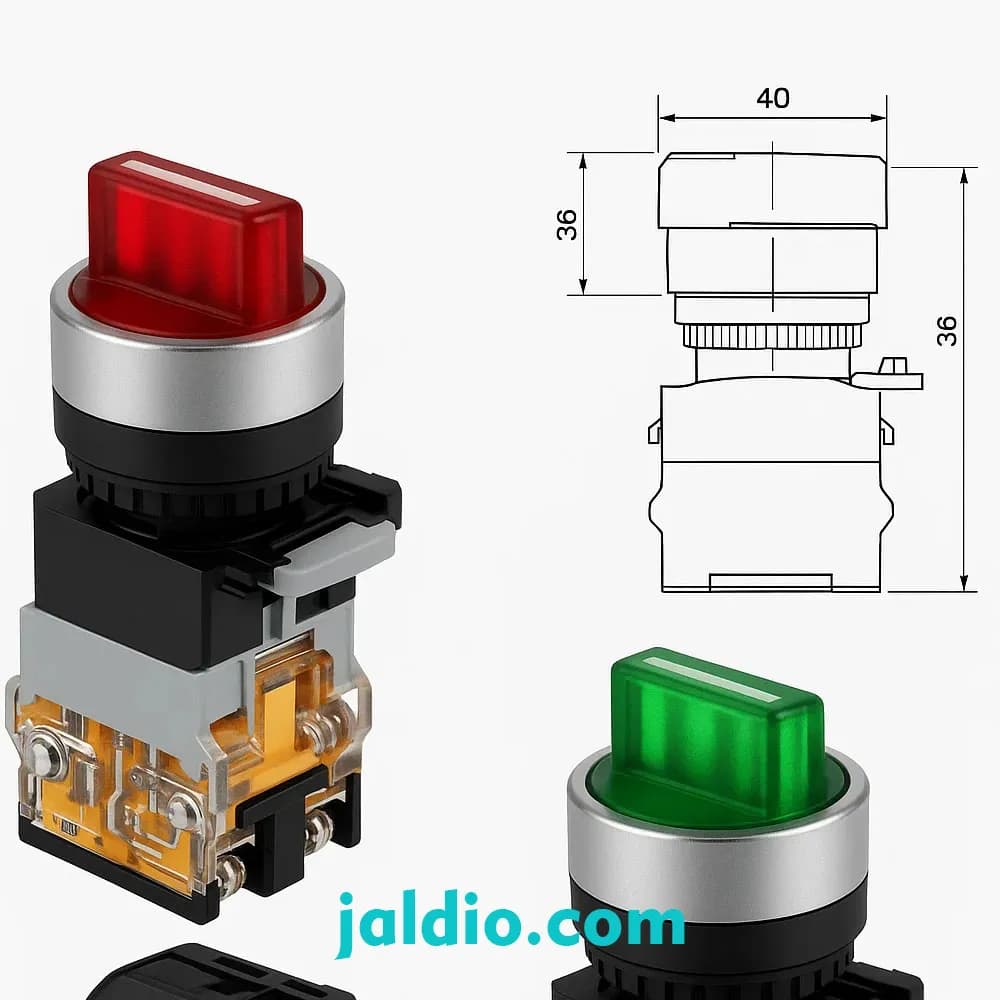 سلکتور یکطرفه چراغدار پارس فانال مدل PFP50 22D 11XD — تصویر ۲