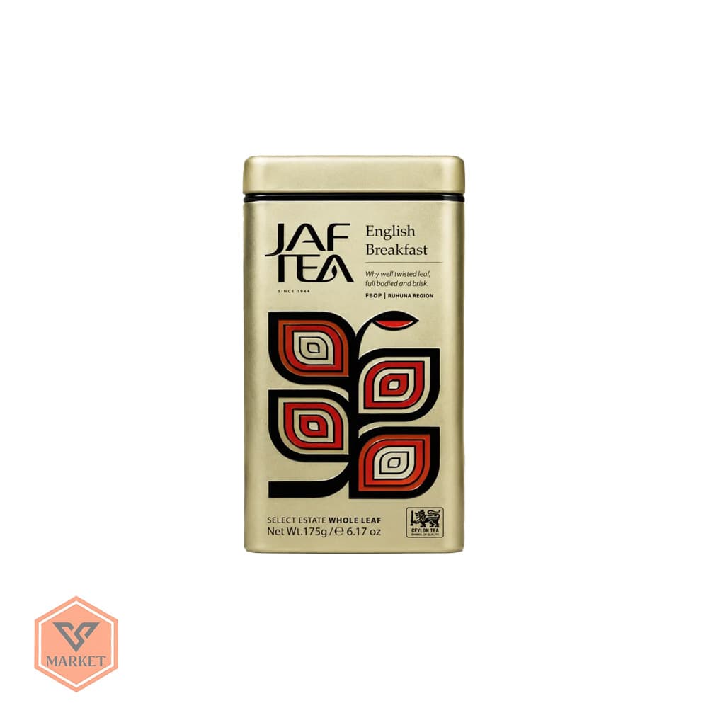 چای سیاه انگلیسی (English Breakfast) برند JAF TEA – بسته فلزی ۱۷۵ گرمی