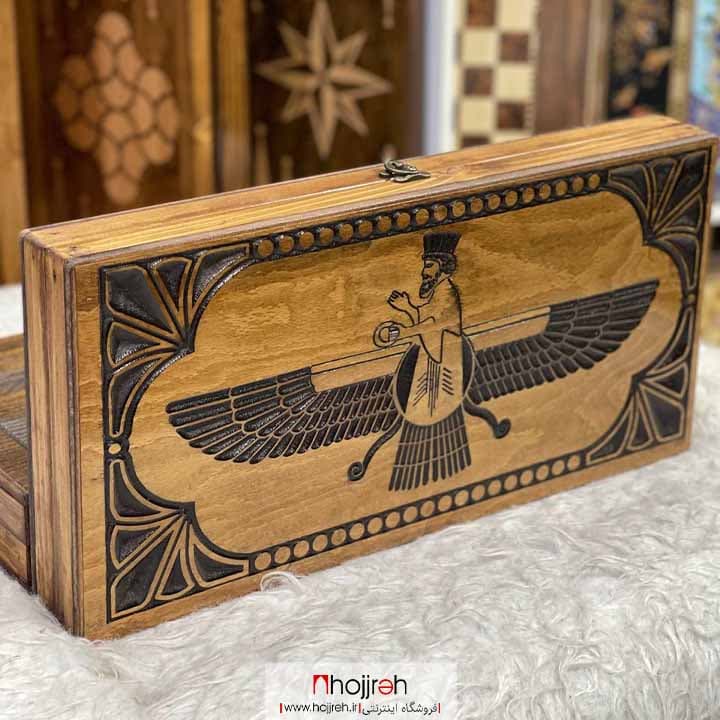 تخته نرد چوب نراد سی ان سی طرح فروهر هخامنشی کد TNS558