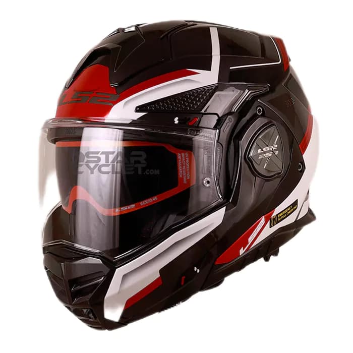 کلاه کاسکت فول متحرک LS2 مدل ADVANT-X bLACK WHITE RED