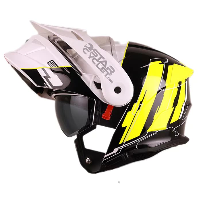 کلاه کاسکت ادونچری ORIGINE مدل CYBORG FLUO YELLOW WHITE GLOSS H276 — تصویر ۴