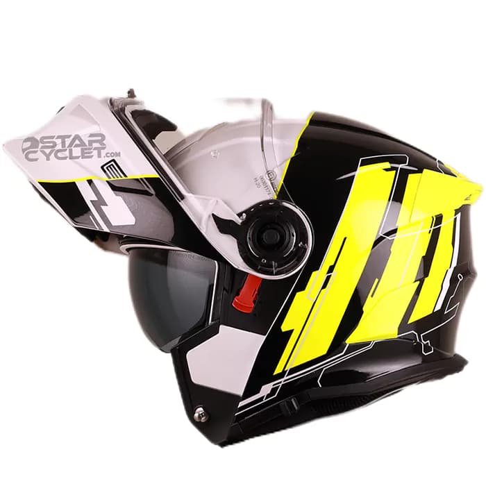 کلاه کاسکت ادونچری ORIGINE مدل CYBORG FLUO YELLOW WHITE GLOSS H276 — تصویر ۳