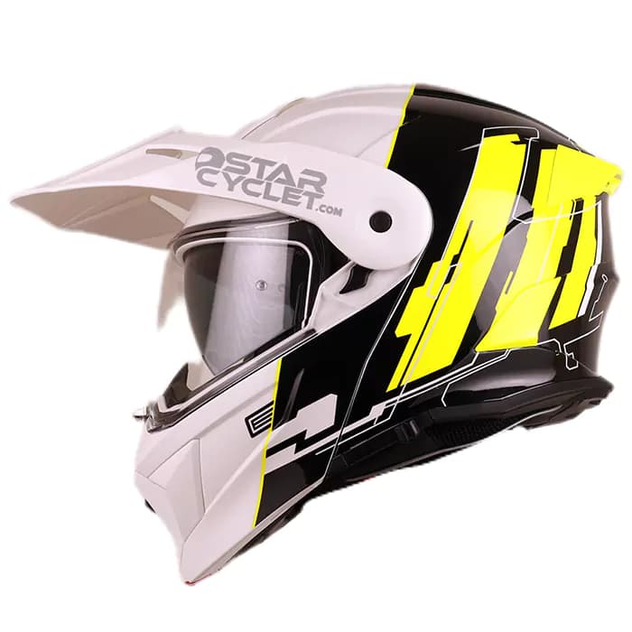 کلاه کاسکت ادونچری ORIGINE مدل CYBORG FLUO YELLOW WHITE GLOSS H276 — تصویر ۲