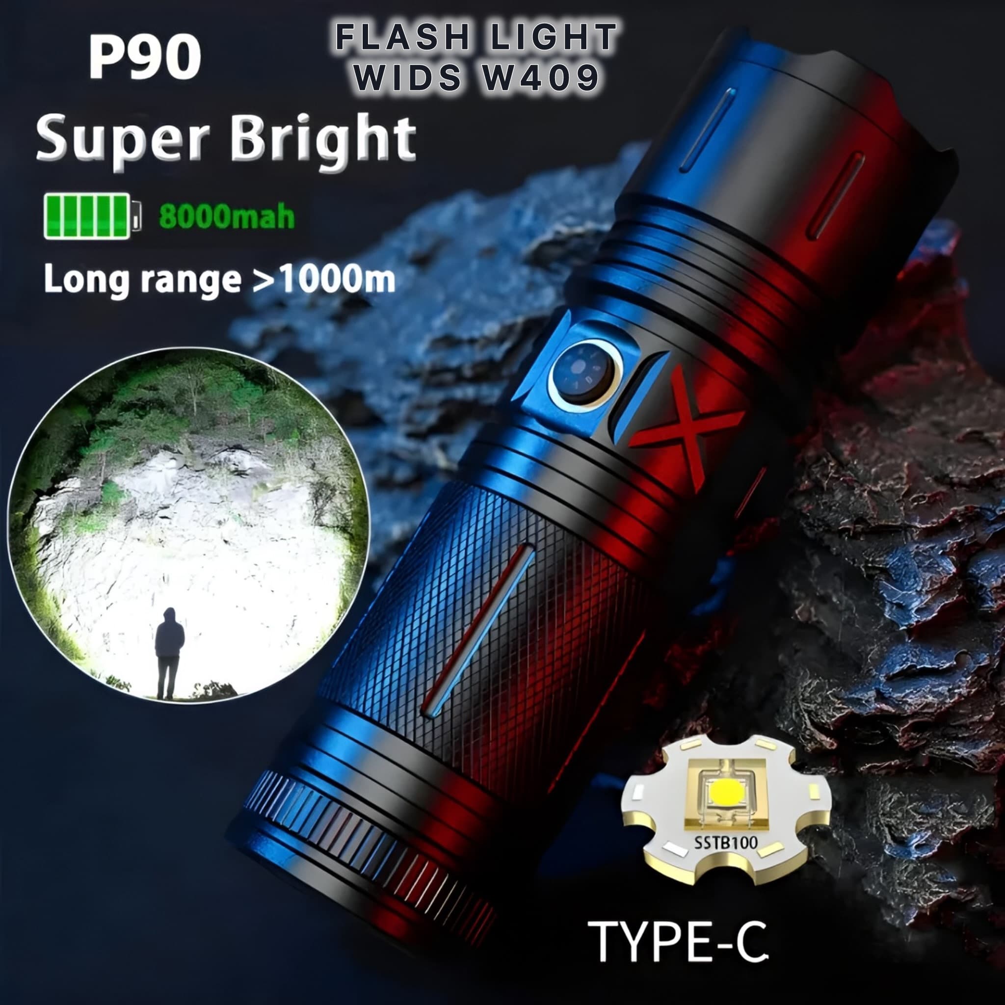 چراغ قوه دستی ویدز مدل RUILANG-RL-W409 — تصویر ۶