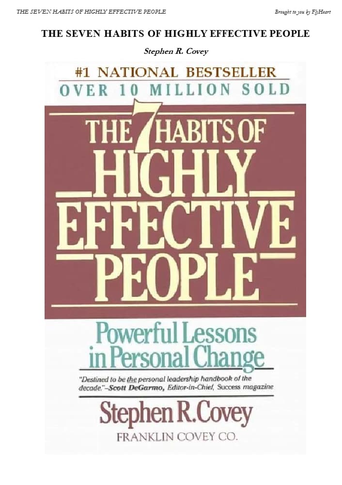 کتاب The Seven Habits of Highly Effective People (۷ عادت مردان بسیار مؤثر) نسخه انگلیسی PDF | استیون کاوی