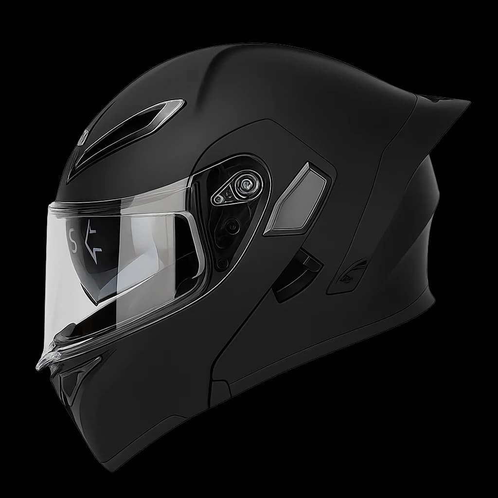 کلاه کاسکت فکمتحرک سومان مدل 955 matt black black vents