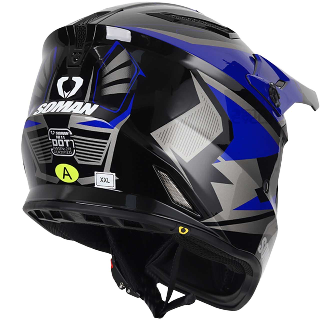 کلاه کاسکت کراسی SOMAN مدل M11 BLACK-BLUE-THUNDER — تصویر ۴