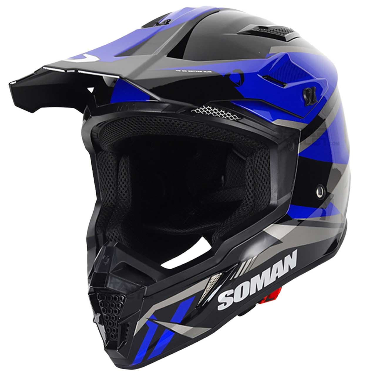 کلاه کاسکت کراسی SOMAN مدل M11 BLACK-BLUE-THUNDER — تصویر ۲