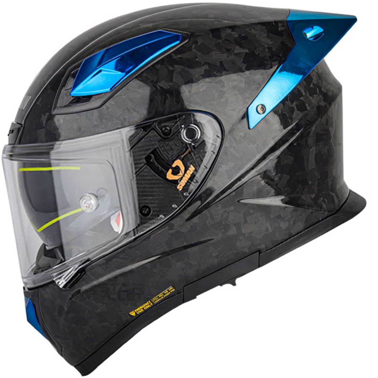 کلاه کاسکت فک ثابت سومان مدل X8 LEOPARD-BLUE