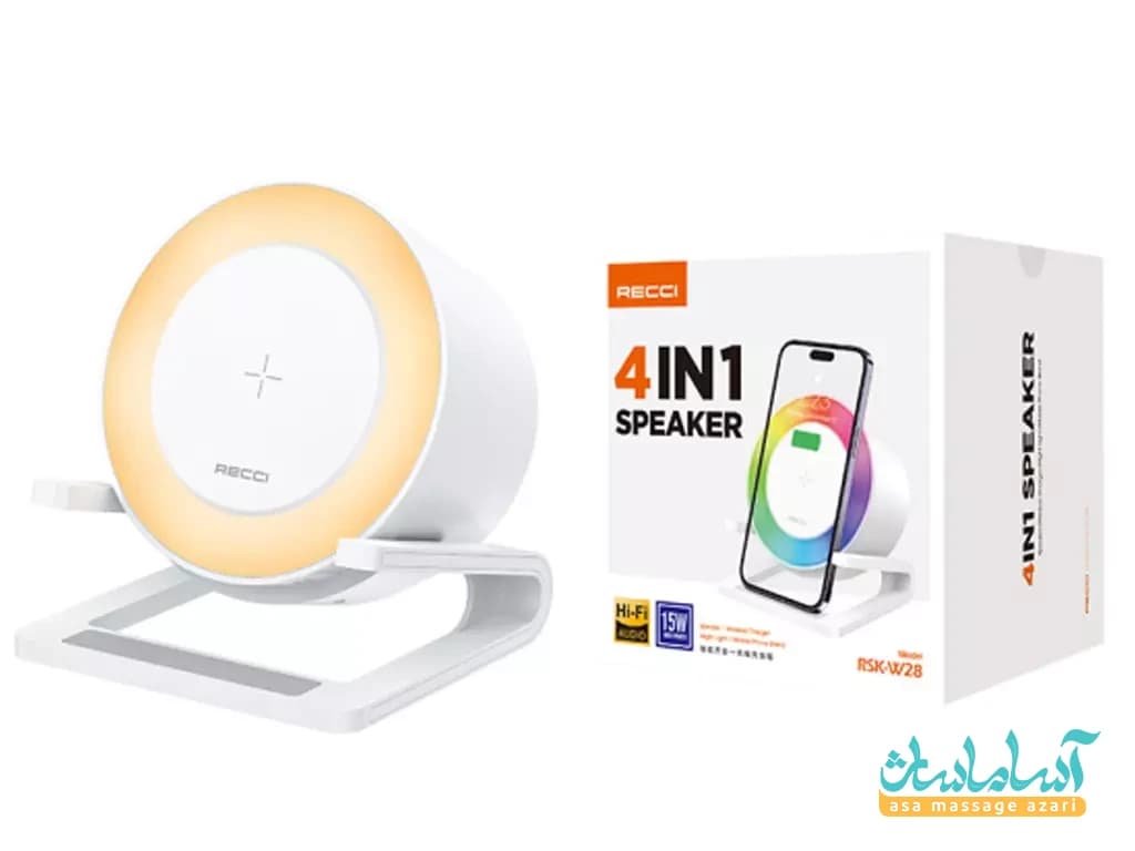 شارژر بی سیم rsk-w28 رسی (RECCI RSK-W28 15W Wireless Charger with Speaker