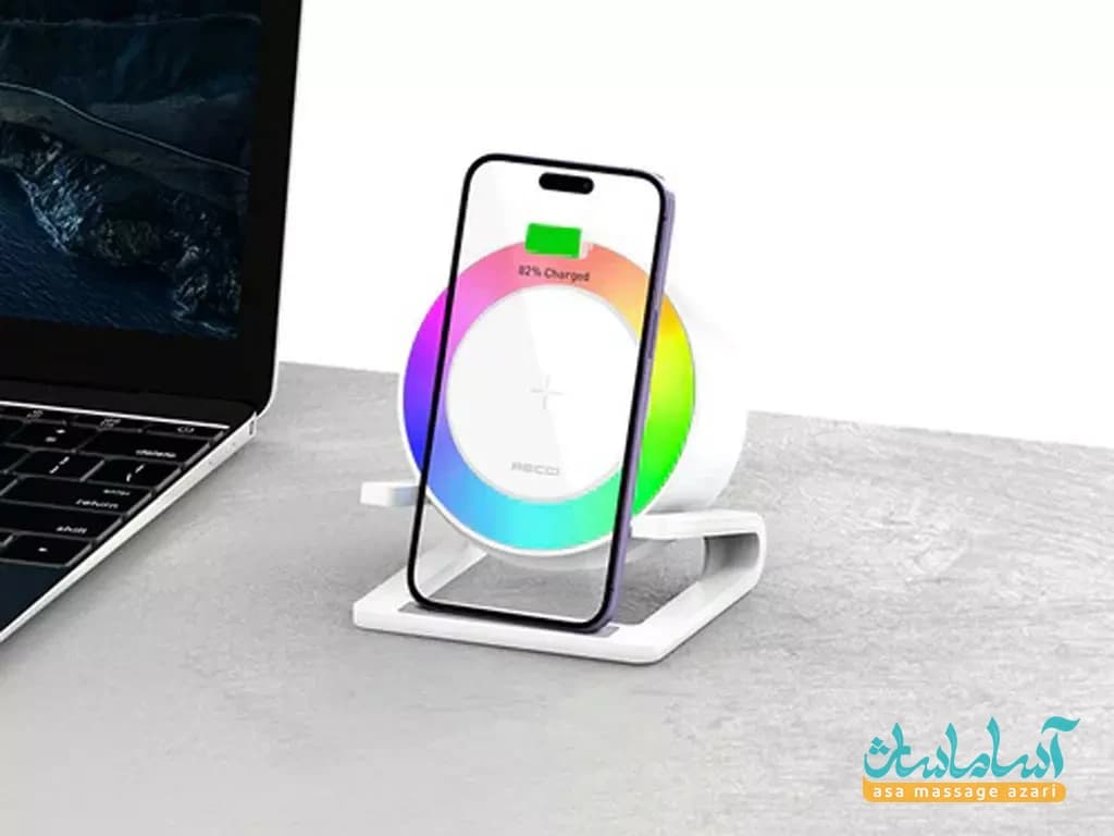 شارژر بی سیم rsk-w28 رسی (RECCI RSK-W28 15W Wireless Charger with Speaker — تصویر ۵