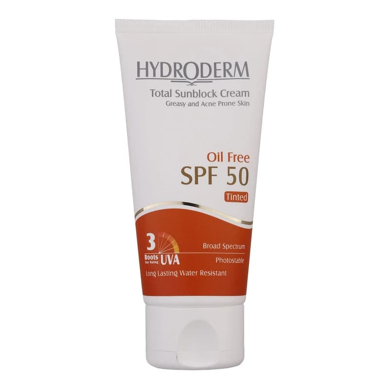 کرم ضد آفتاب رنگی پوست چرب و جوشدار SPF50 40ml هیدرودرم Hydroderm