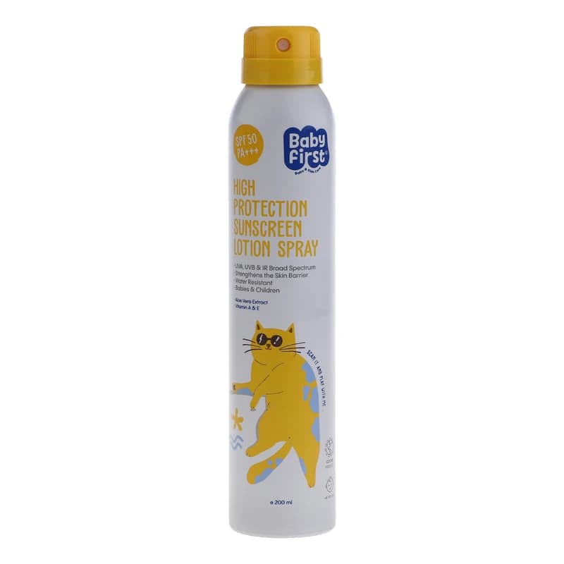 اسپری لوسیون ضد آفتاب SPF50 بیبی فرست 200 میلی لیتر (Baby First High Protection Sunscreen Lotion Spray SPF50)