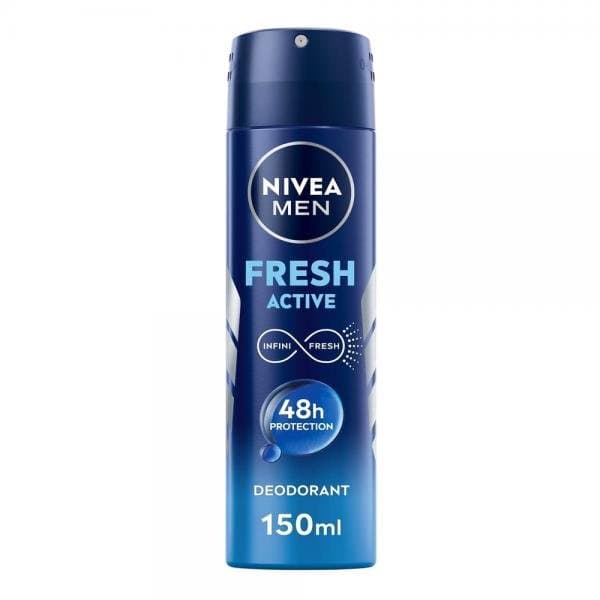 اسپری مردانه نیوا NIVEA مدل FRESH ACTIVE فاقد آلومینیوم، حجم 150ML