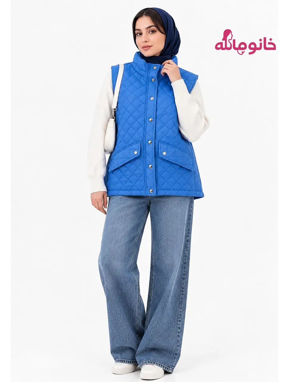 پافر دخترانه nizel 80128 یقه ایستاده جیب مورب