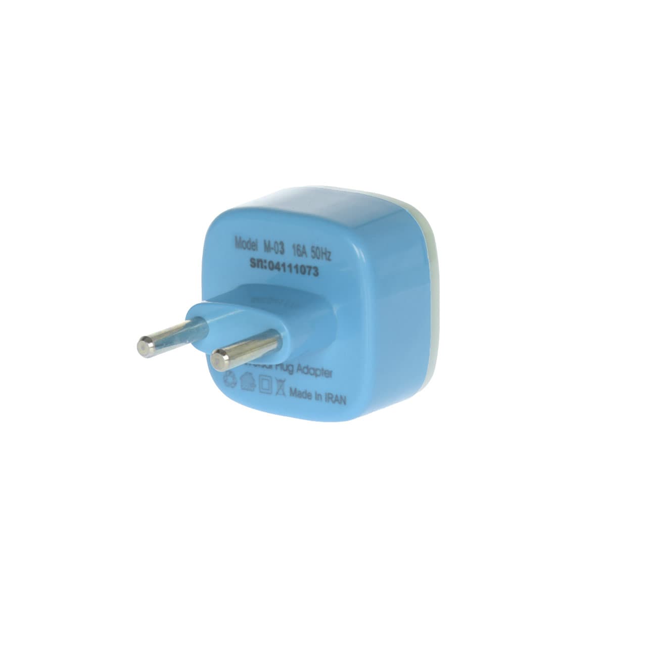 تبدیل برق 3 به 2 مدل M-03 – آبی – MMS – (RGB) — تصویر ۲