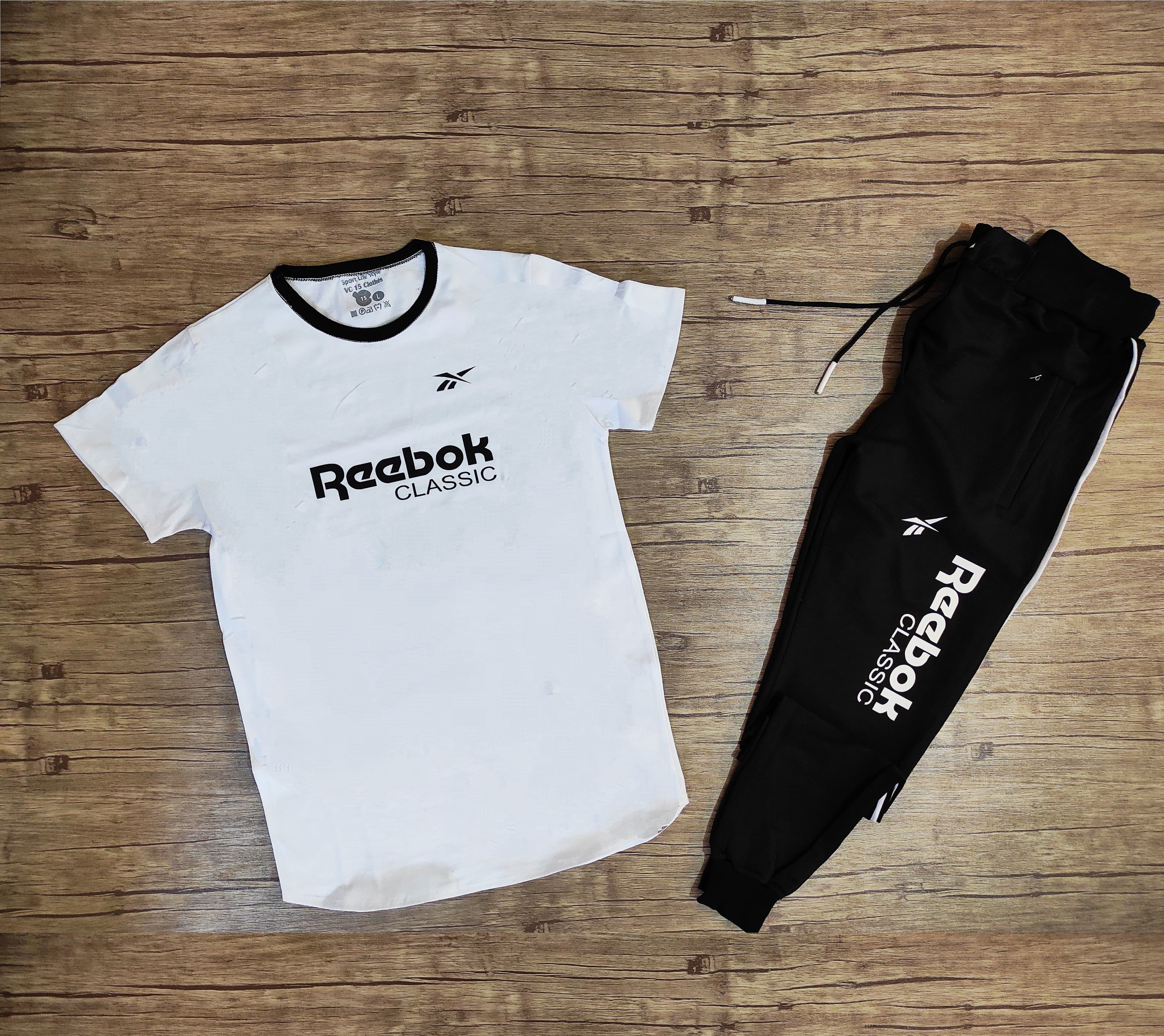 ست تیشرت آستین کوتاه و شلوار REEBOKCLASSIC سفید کد 174