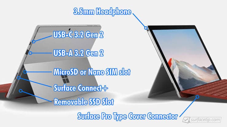 تبلت استوک Microsoft Surface Pro 7+ Core i7 نسل 11 — تصویر ۶