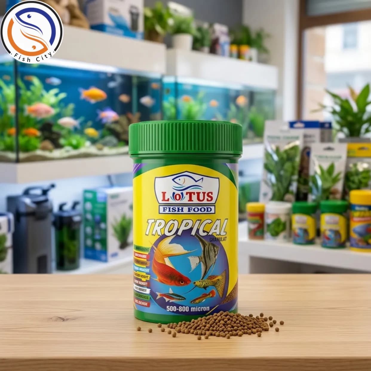 غذا ماهی اکواریوم برند لوتوس مدلTropical Granulat حجم 45گرم