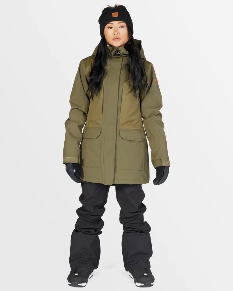 کاپشن و پارکا اسکی و اسنوبرد زنانه دیسی (DC) مدل Panoramic رنگ زیتونی (Ivy Green)