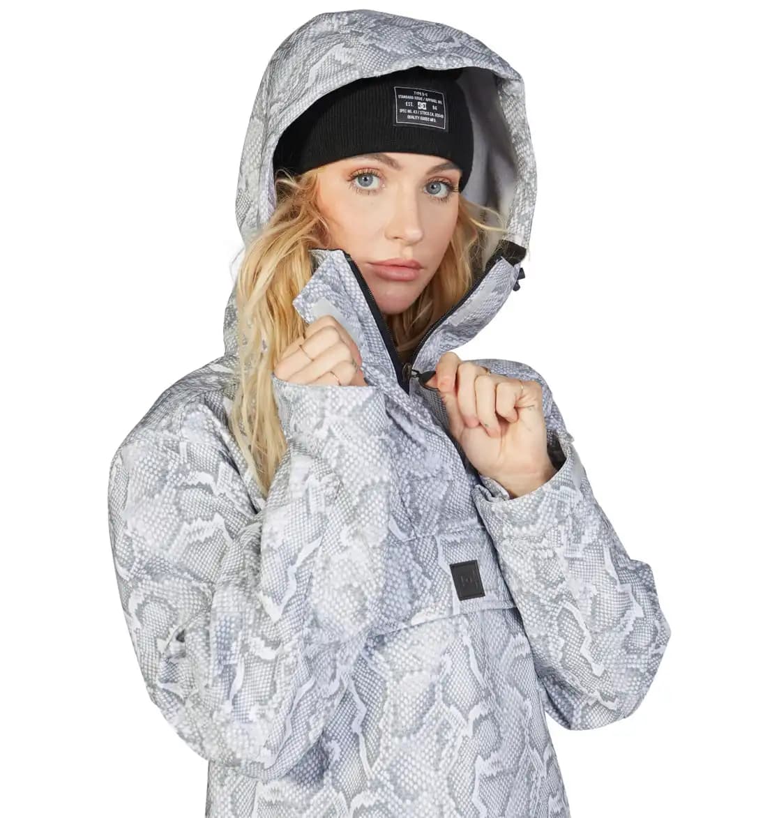 کاپشن اسنوبرد زنانه دی‌سی (DC) مدل Prism Softshell Anorak طرح پوست ماری (White Mamba) — تصویر ۷