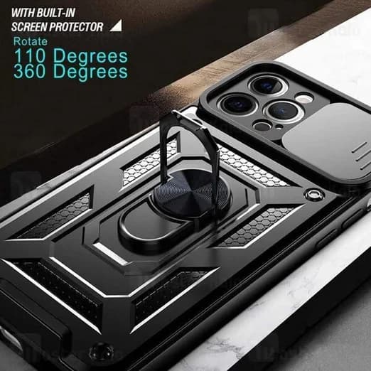 گارد محافظ ضد ضربه انگشتی آیفون Apple iPhone 13 Pro Max SHUNIJA Armor Case دارای محافظ دوربین — تصویر ۴