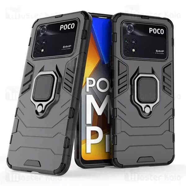 گارد ضد ضربه انگشتی شیائومی Xiaomi Poco M4 Pro Black Panther KEYSION ShockProof Armor Ring — تصویر ۲