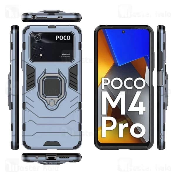 گارد ضد ضربه انگشتی شیائومی Xiaomi Poco M4 Pro Black Panther KEYSION ShockProof Armor Ring — تصویر ۳