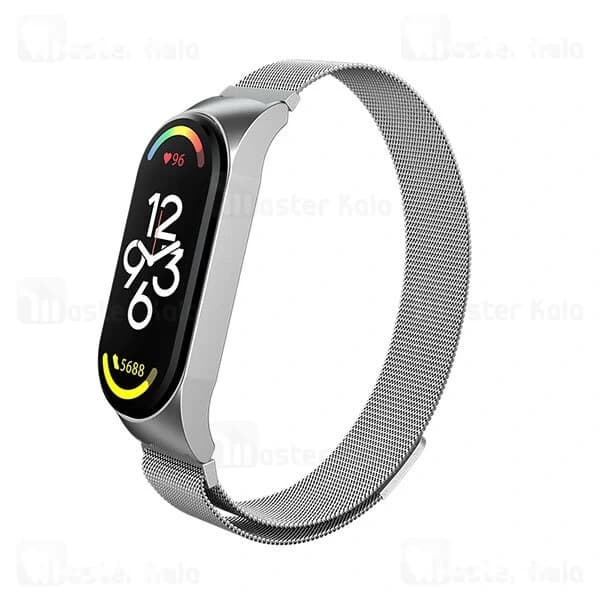 بند فلزی دستبند سلامتی شیائومی Mi Band 7 Stainless Steel Milanese Strap با قفل مگنتی — تصویر ۸
