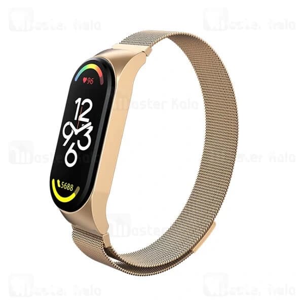 بند فلزی دستبند سلامتی شیائومی Mi Band 7 Stainless Steel Milanese Strap با قفل مگنتی — تصویر ۳