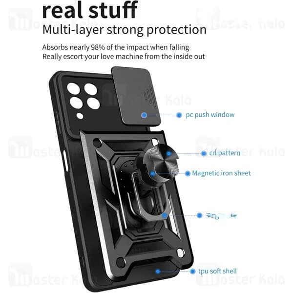 گارد محافظ ضد ضربه انگشتی Samsung M53 SHUNIJA Case دارای محافظ دوربین — تصویر ۵