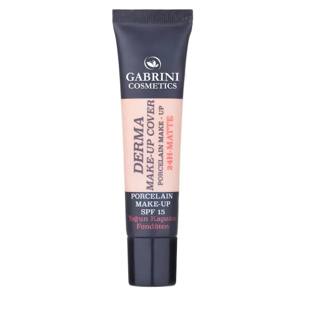 کرم پودر گابرینی مدل Derma Make-Up Cover Porcelain با ماندگاری 24 ساعته و SPF 15