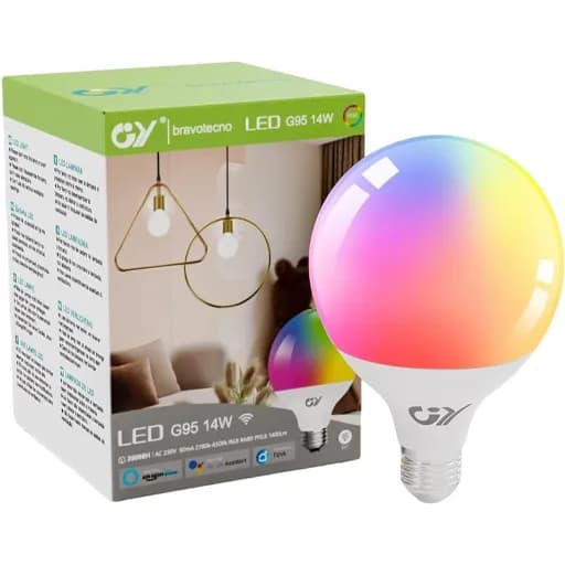 لامپ هوشمند LED جی وای G95 مدل WiFi E27 با قابلیت RGB و کنترل صوتی
