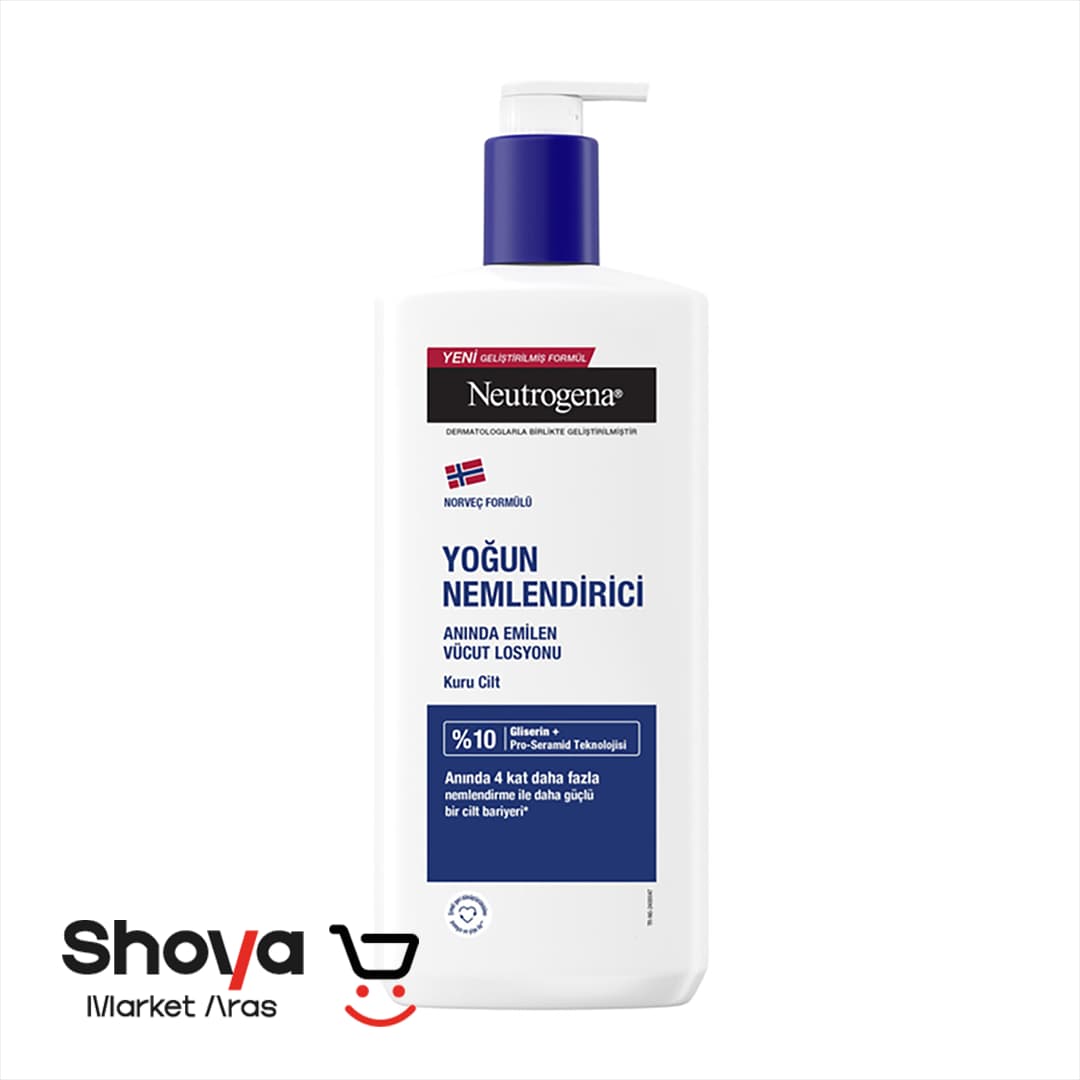 لوسیون بدن نوتروژینا Neutrogena مدل Yoğun Nemlendirici مناسب پوست‌های خشک و دهیدراته حجم 400 میلی‌لیتر