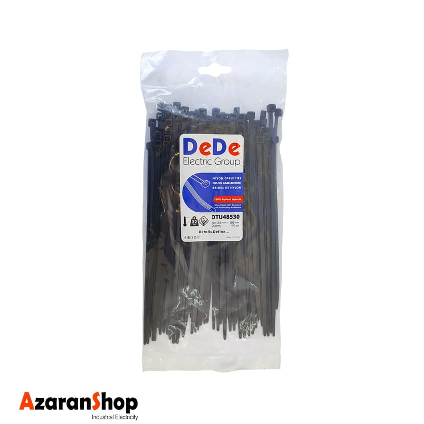 بست کمربندی پلاستیکی مشکی DeDe سایز 530*4/8 مدل DTU48530 — تصویر ۲