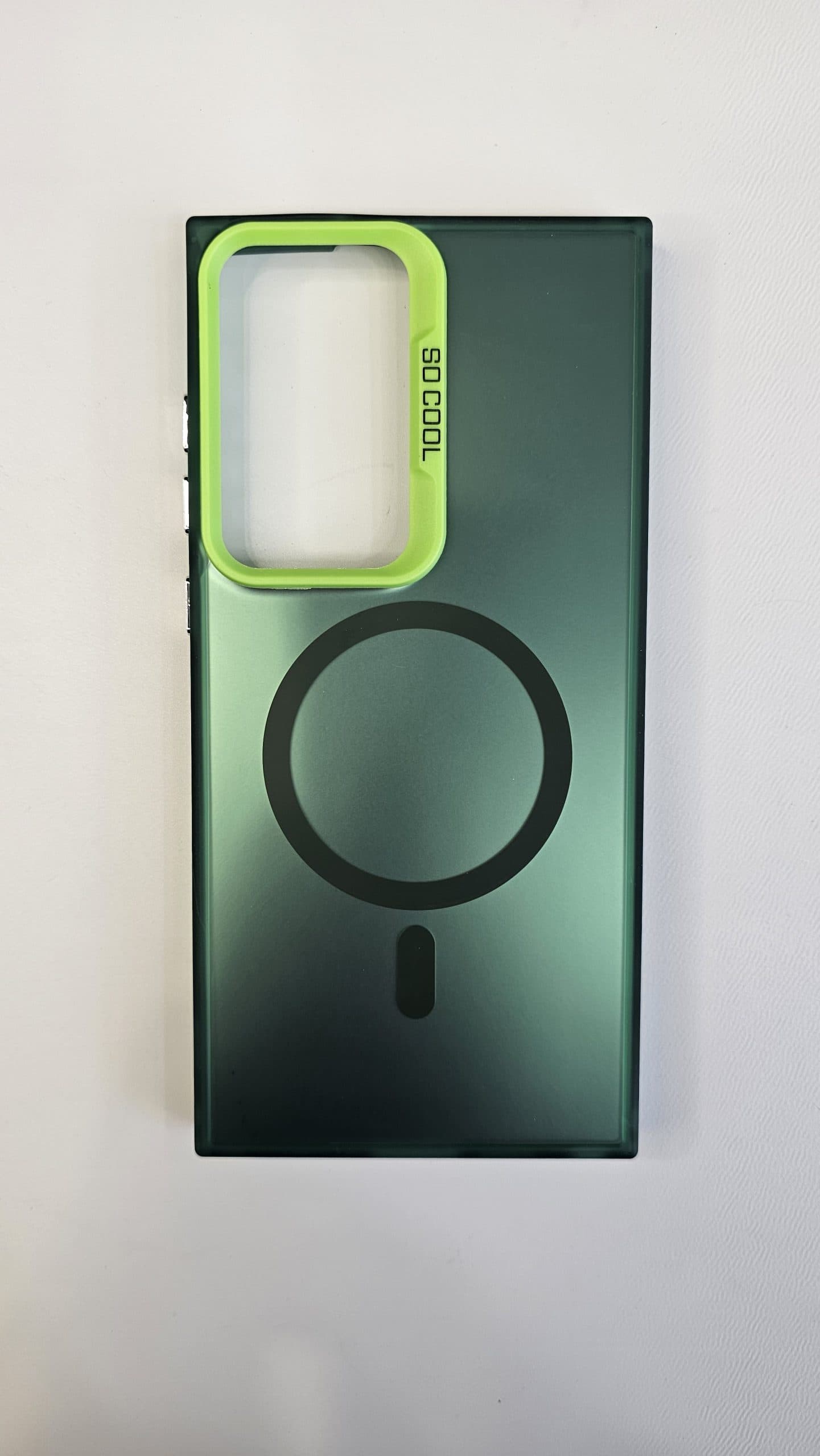 گارد مگ سیف دار سامسونگ S23 ULTRA سبز شبرنگی SOCOOL