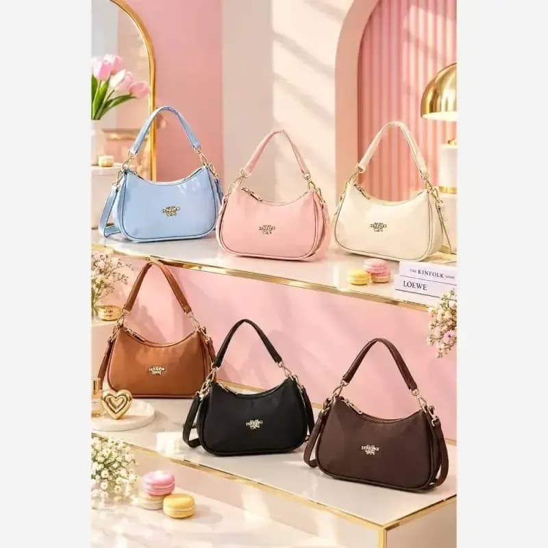 کیف مینیمال کوچ قایقی رنگبندی متریال وارداتی سایز 18 در 10 — تصویر ۳